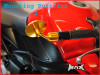 Pair Of Gold Round CNC Machined Bar End Mirrors