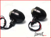 Matte Black Metal Classic Bullet Turn Signals / Indicators - Smoked Lense - Bulb Type