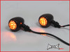 Black Alloy Classic LED Turn Signals / Indicators - Smoked Lense
