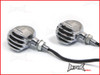 Chrome Aluminium Prison Bar LED Turn Signals / Indicators - Smoked Lense