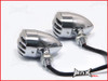 Chrome Aluminium Prison Bar LED Turn Signals / Indicators - Smoked Lense