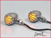 Chrome Aluminium Prison Bar LED Turn Signals / Indicators - Smoked Lense