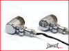 Chrome Aluminium Classic Barrel LED Turn Signals / Indicators - Smoked Lense