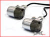 Chrome Aluminium Classic Barrel LED Turn Signals / Indicators - Smoked Lense