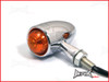 Chrome Aluminium Torpedo LED Turn Signals / Indicators - Orange Lense