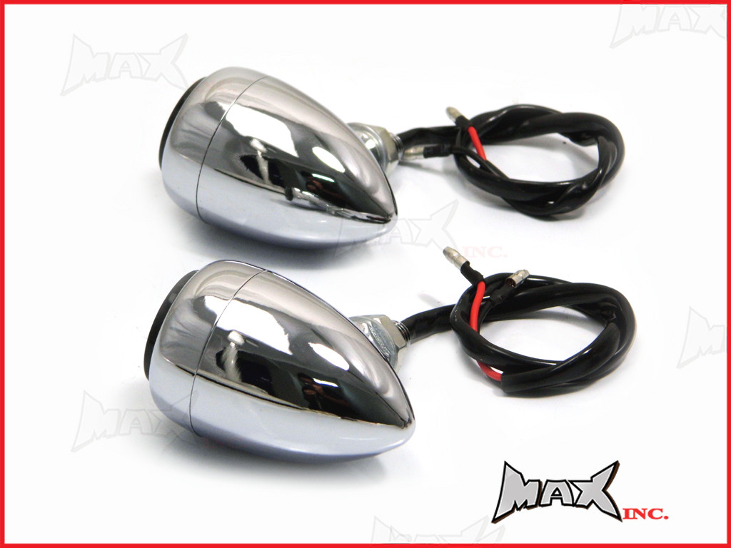 Chrome Alloy Classic LED Turn Signals / Indicators - Smoked Lense