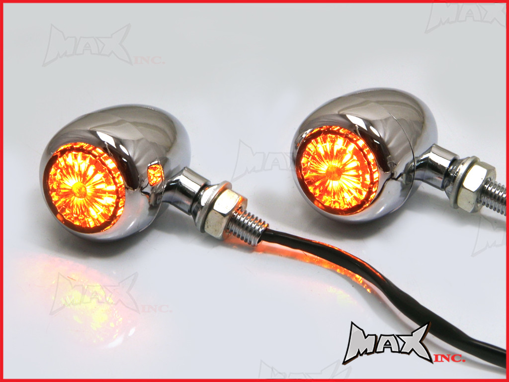 Chrome Alloy Classic LED Turn Signals / Indicators - Smoked Lense