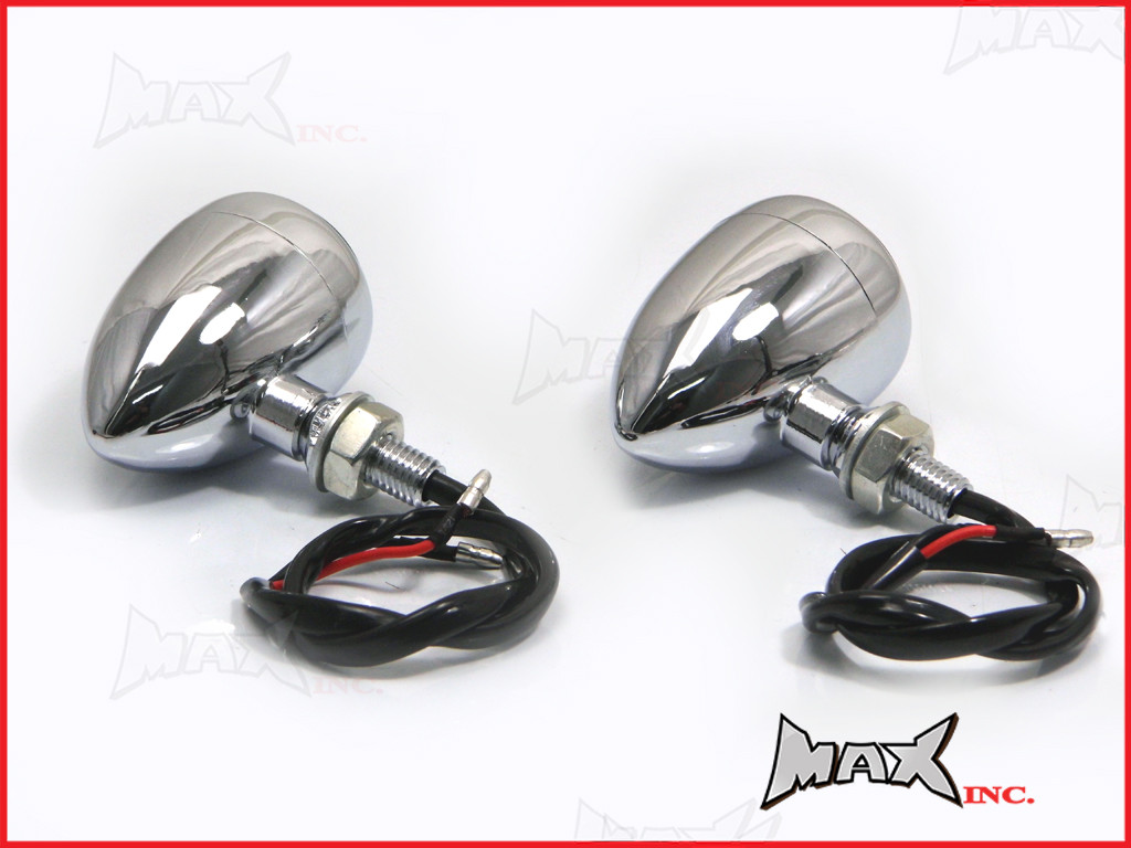 Chrome Alloy Classic LED Turn Signals / Indicators - Smoked Lense