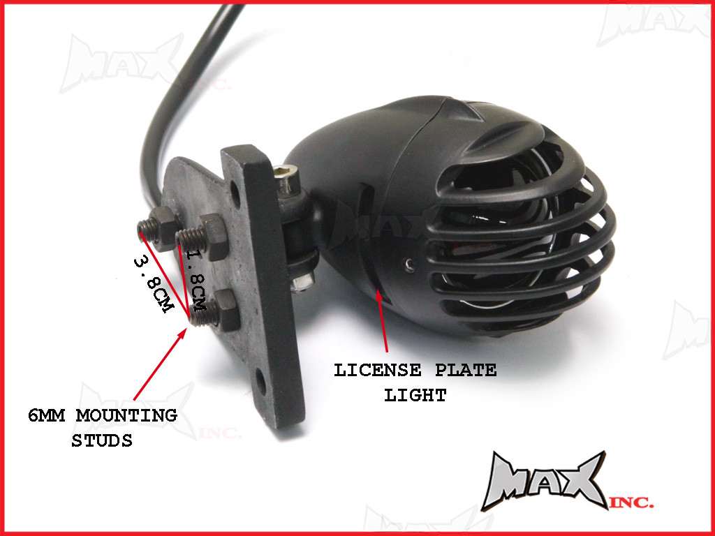 Black Vintage Style Prison Bar Stop / Tail Light - Bulb Type