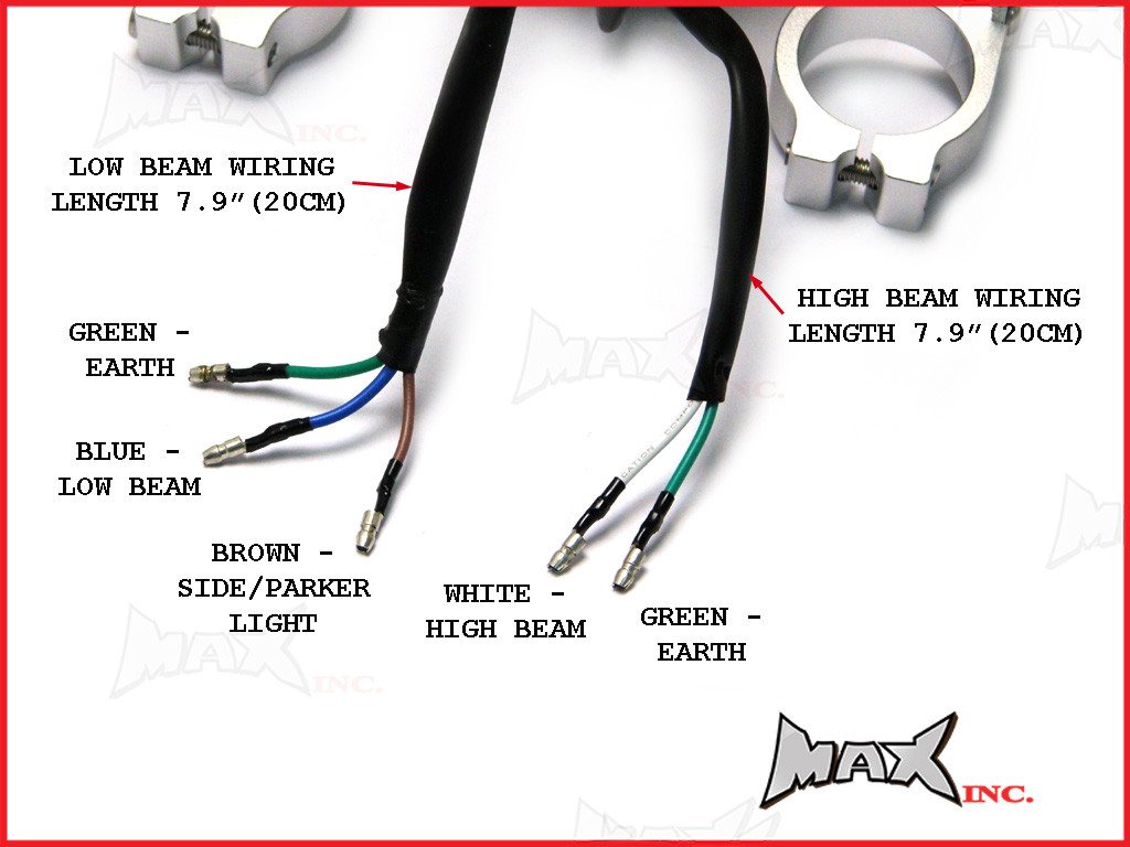 Dual Stacked Streetfighter Projector Headlight Set - Emarked & DOT Approved - 32/33mm