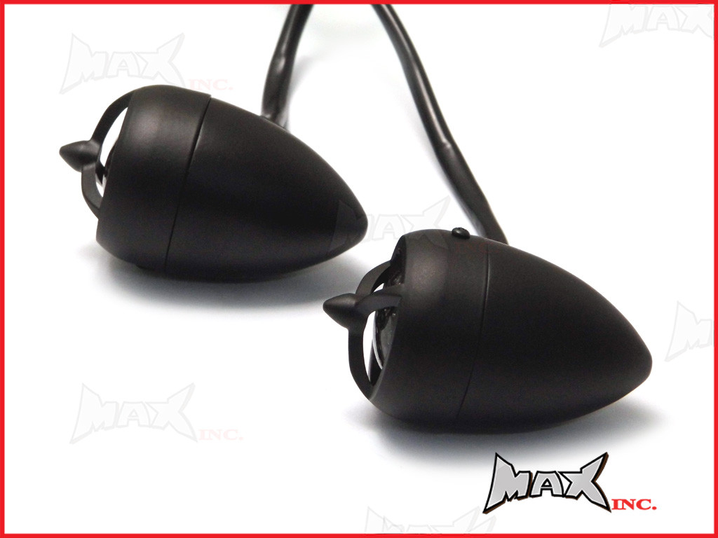 Black Alloy LED Custom HD Turn Signals / Indicators - Smoked Lense