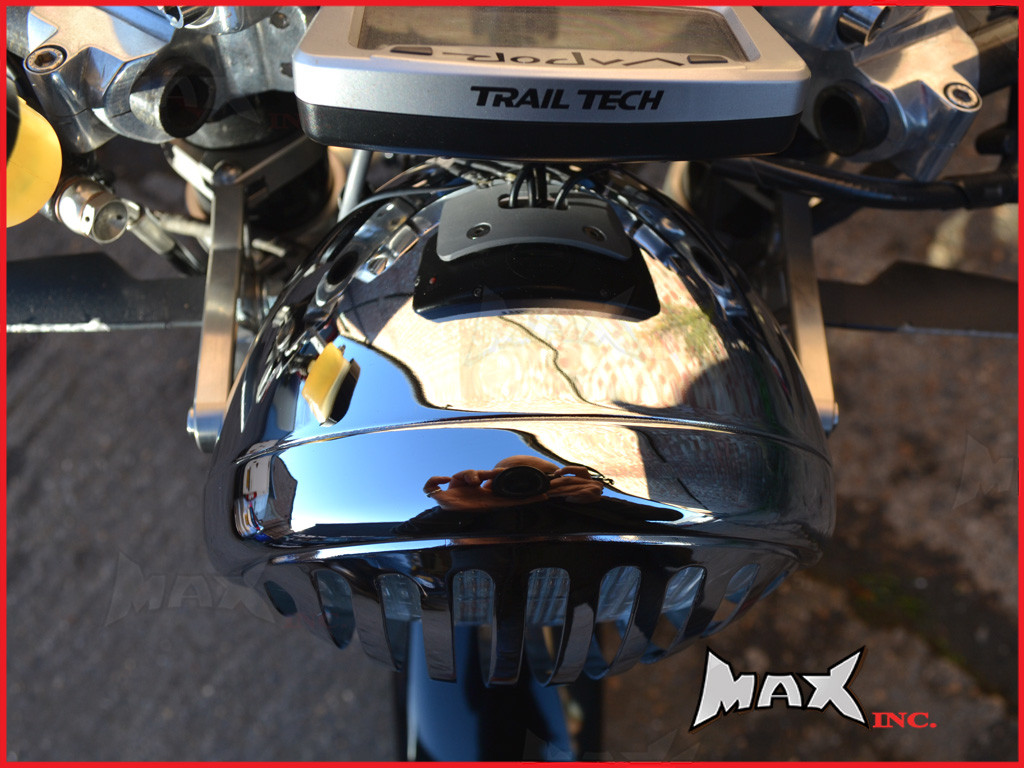 6.75 INCH Chrome Prison Bar Grill Metal Headlight - H4 / 55w Halogen Bulb