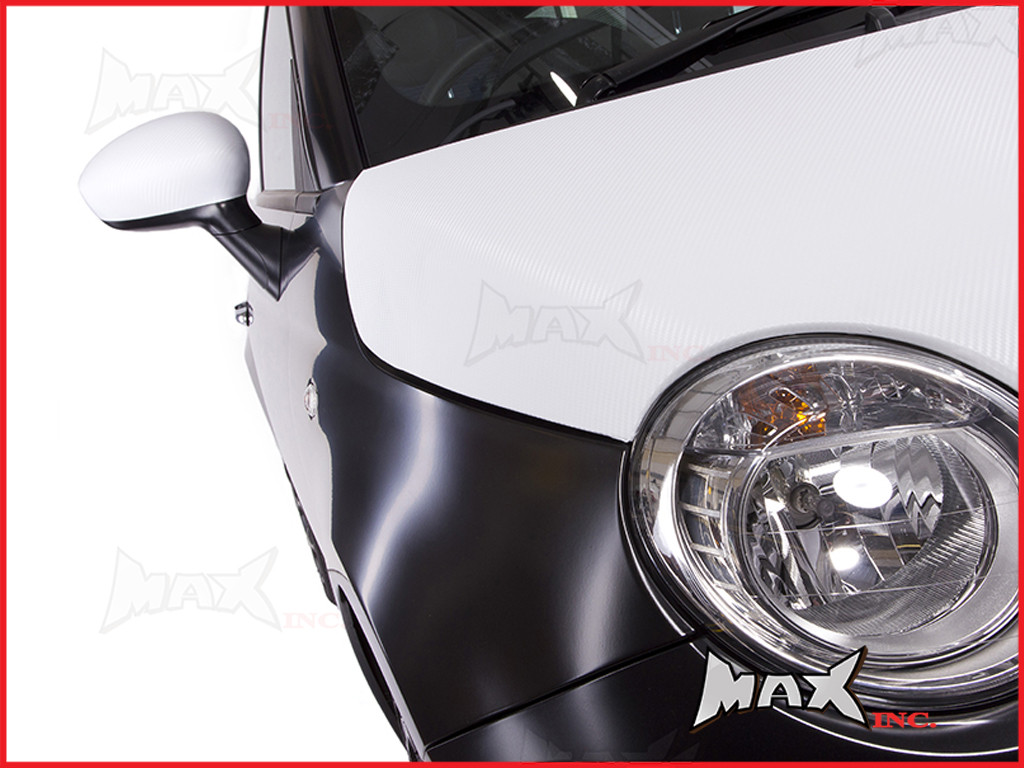 High Grade Self Adhesive White 3D Carbon Fiber Vinyl Wrap - 45cm x 37cm