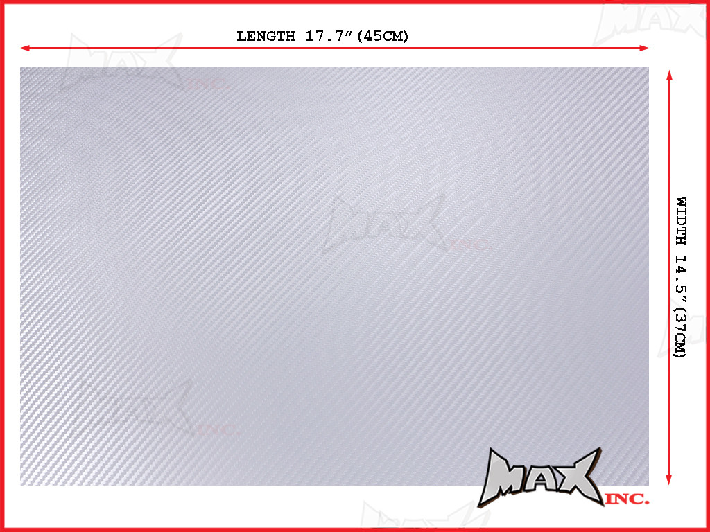 High Grade Self Adhesive Silver 3D Carbon Fiber Vinyl Wrap - 45cm x 37cm