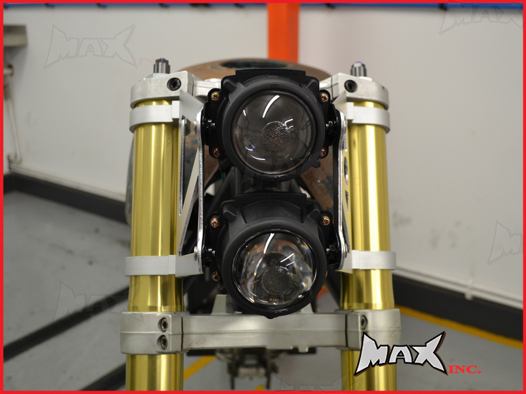 Dual Stacked Streetfighter Projector Headlight Set - Emarked & DOT Approved - 36/37mm