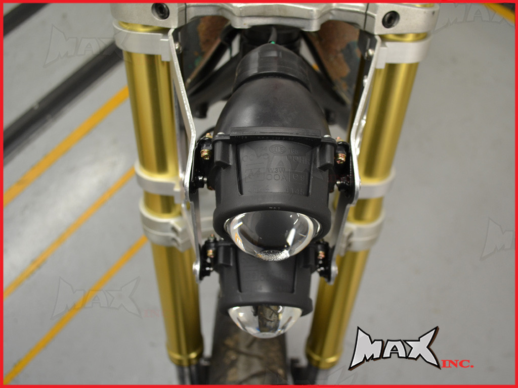 Dual Stacked Streetfighter Projector Headlight Set - Emarked & DOT Approved - 44/45mm