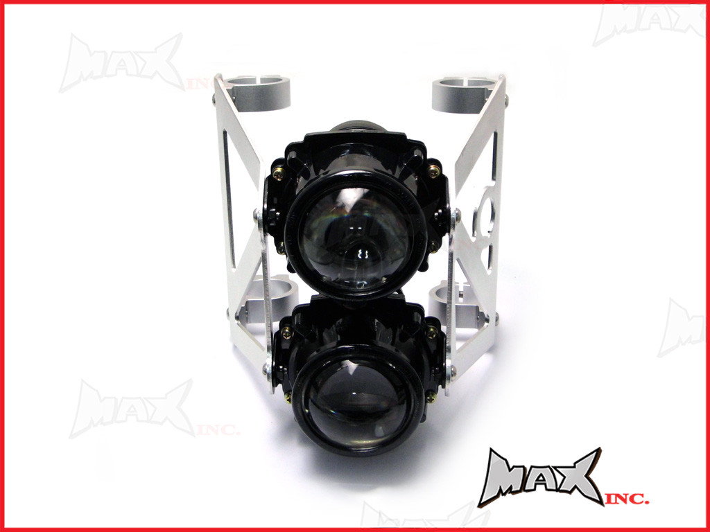 Dual Stacked Streetfighter Projector Headlight Set - Emarked & DOT Approved - 46/47mm