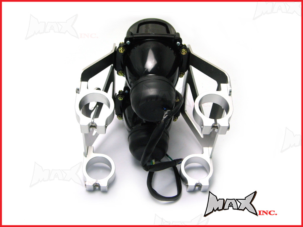 Dual Stacked Streetfighter Projector Headlight Set - Emarked & DOT Approved - 52/53mm