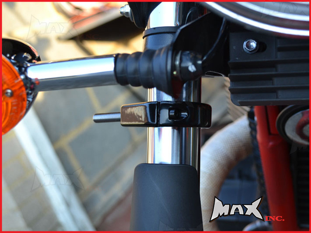 Harley Davidson Fork Mount Turn Signal Relocation Black Brackets - 39mm