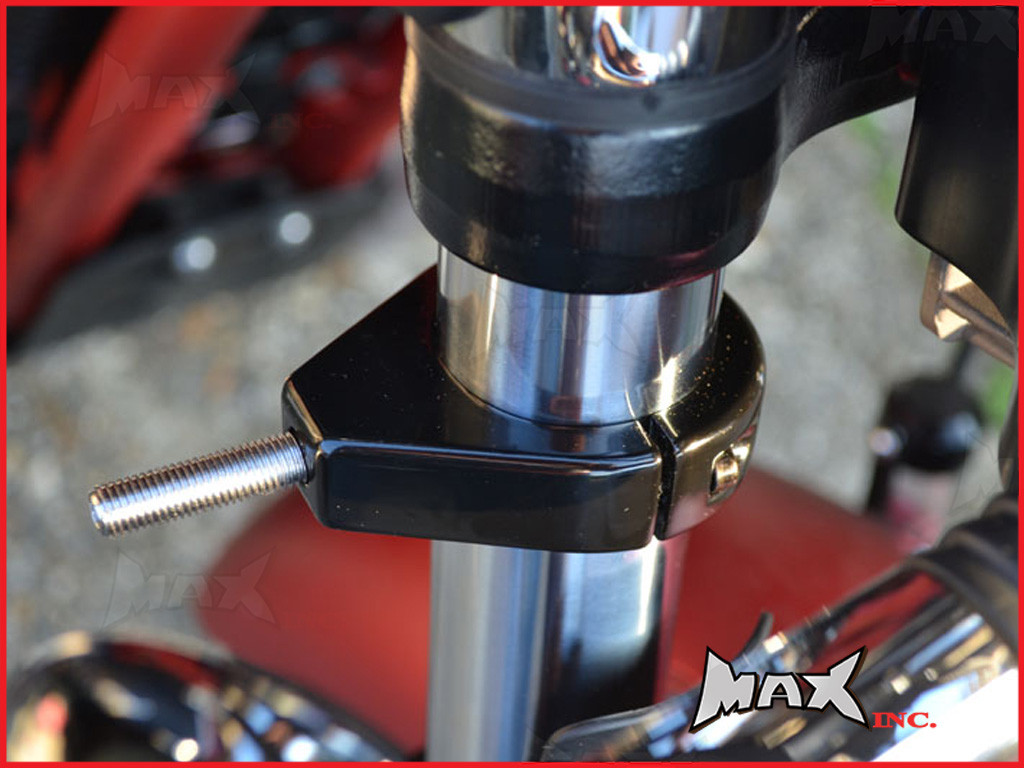 Harley Davidson Fork Mount Turn Signal Relocation Black Brackets - 39mm