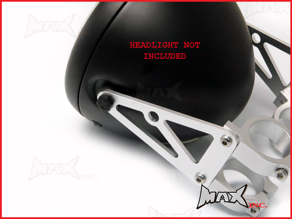 MAX High Quality CNC Machined Silver Headlight Brackets - 42/43mm Diameter