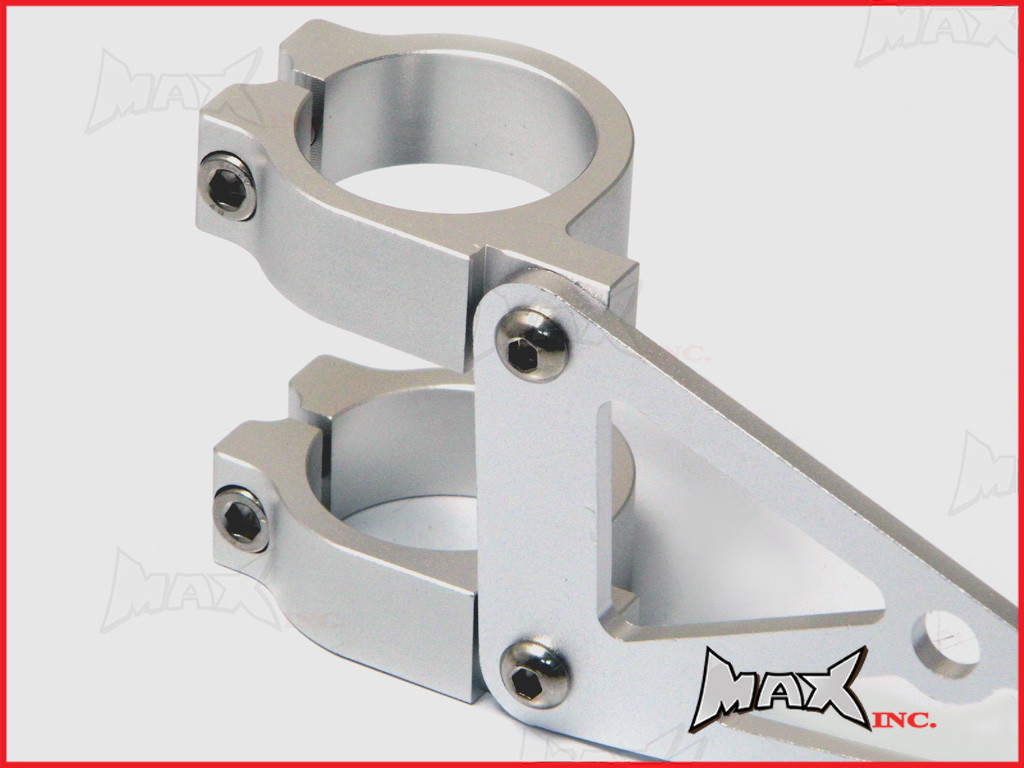 MAX High Quality CNC Machined Silver Headlight Brackets - 46/47mm Diameter