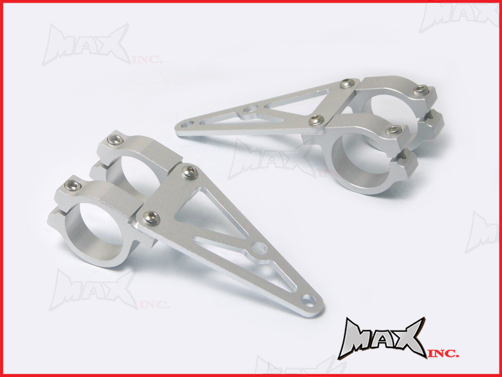 MAX High Quality CNC Machined Silver Headlight Brackets - 52/53mm Diameter