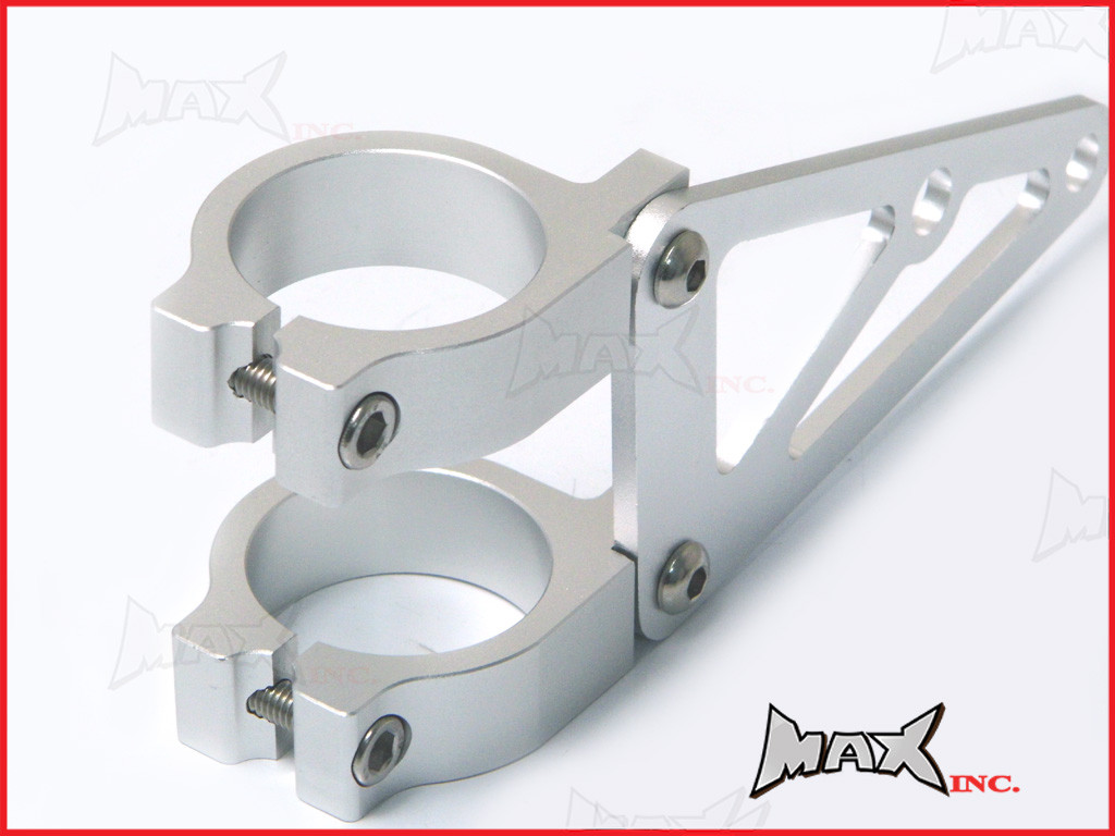 MAX High Quality CNC Machined Silver Headlight Brackets - 52/53mm Diameter
