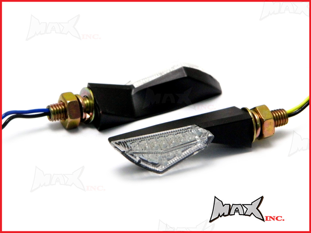 Black Tiny LED Turn Signals / Indicators - Universal Fitment