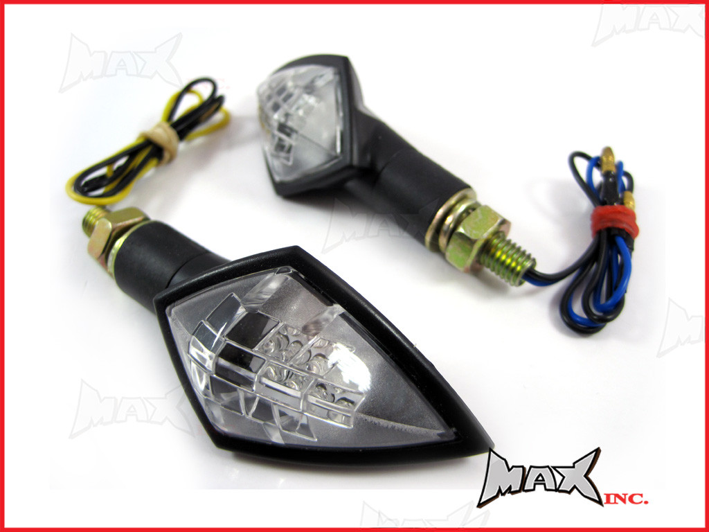 Black Mini LED Turn Signals / Indicators - Small & Bright