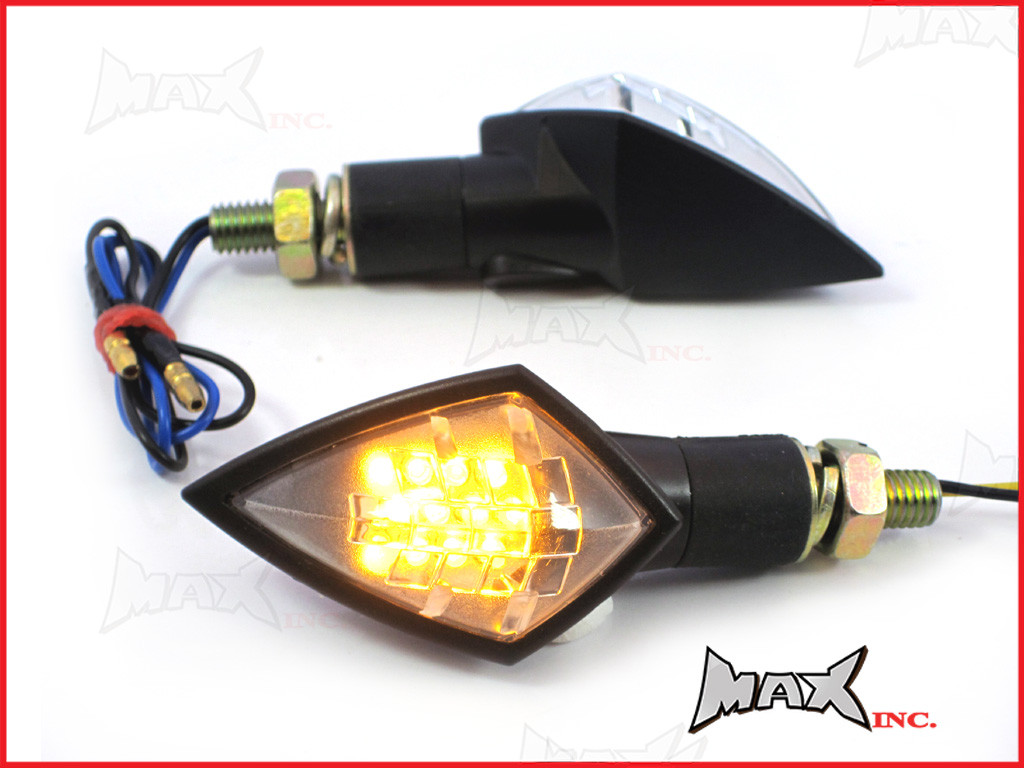 Black Mini LED Turn Signals / Indicators - Small & Bright