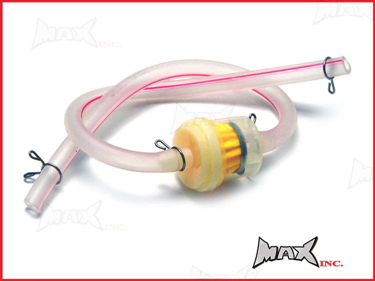 Clear 4mm Silicone Fuel Line Hose & Magnetic Filter - Length 15" (40cm)