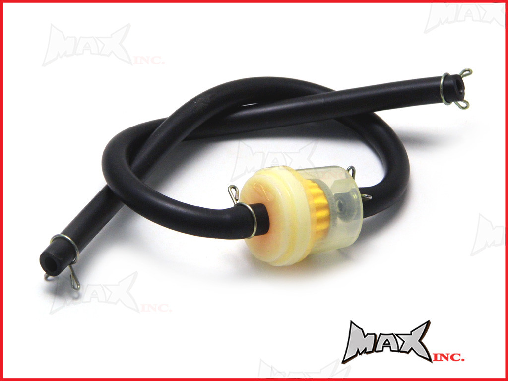 Black 4mm Silicone Fuel Line Hose & Magnetic Filter - Length 15" (40cm)