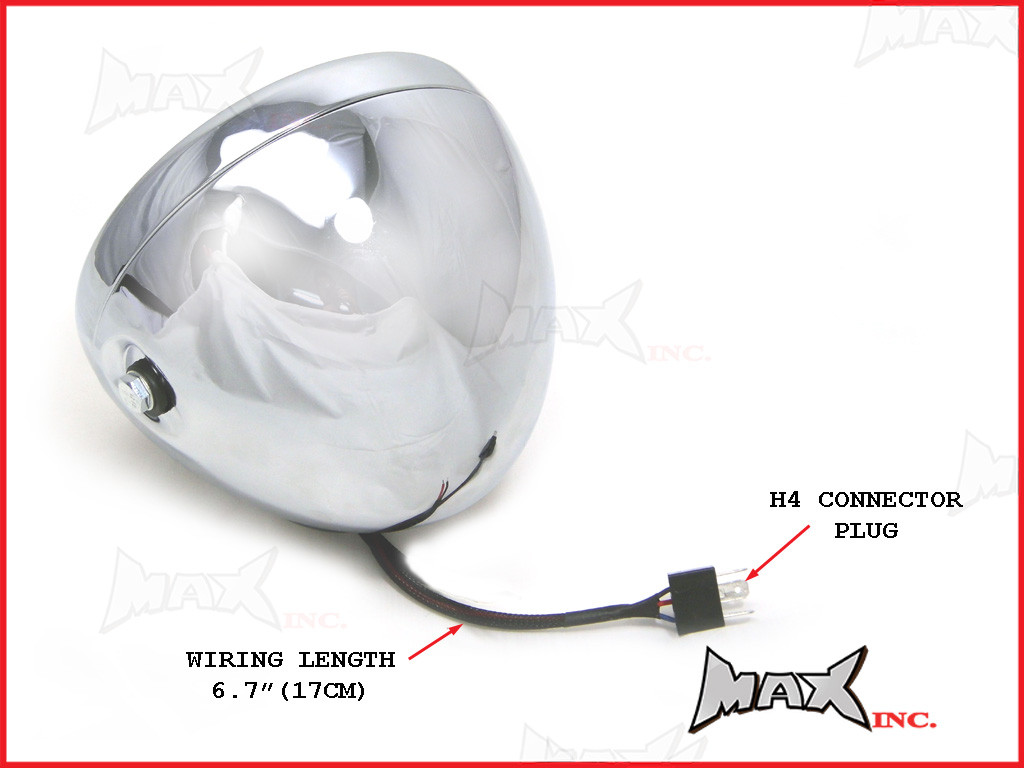 7.7 INCH High Quality Quad Projector LED Chrome Metal Headlight