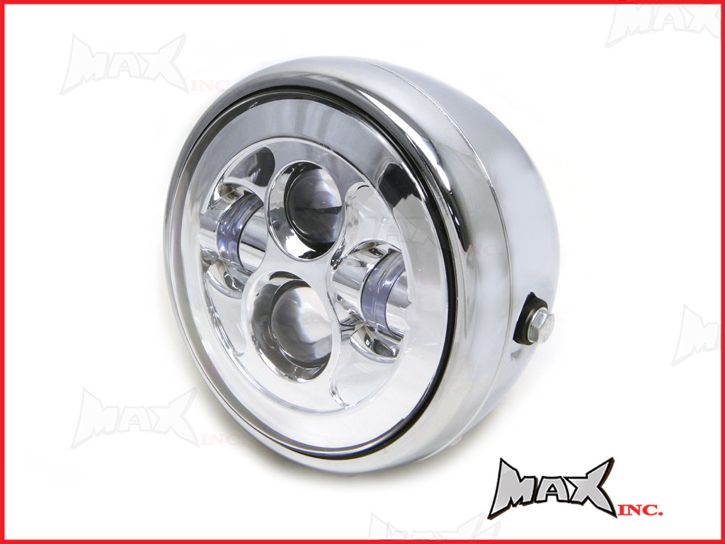 7.7 INCH High Quality Projector LED Chrome Metal Headlight