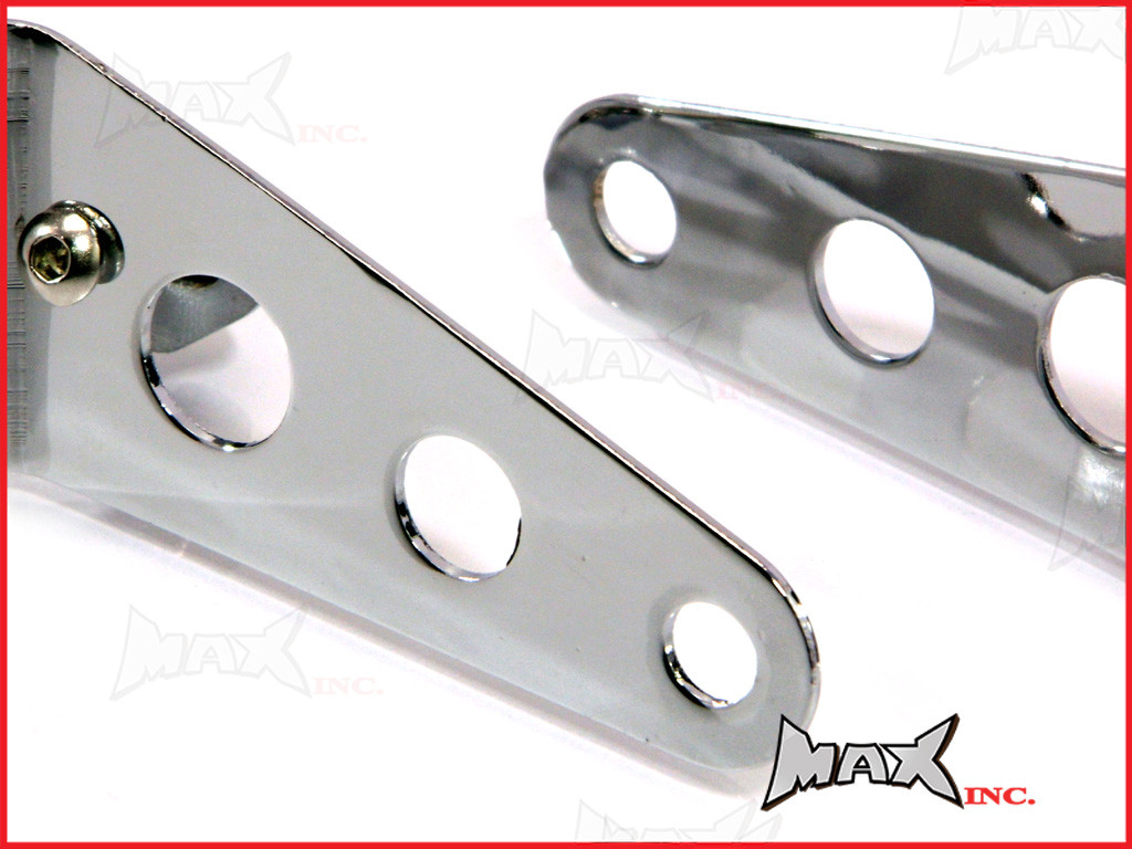 Chrome Adjustable Universal Headlight Brackets - Fits 32mm-40mm