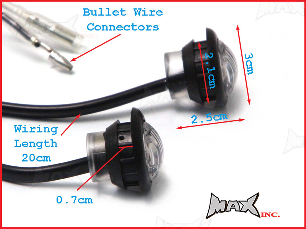 RED 12v Round Flush Mount LED Mini Marker Lights