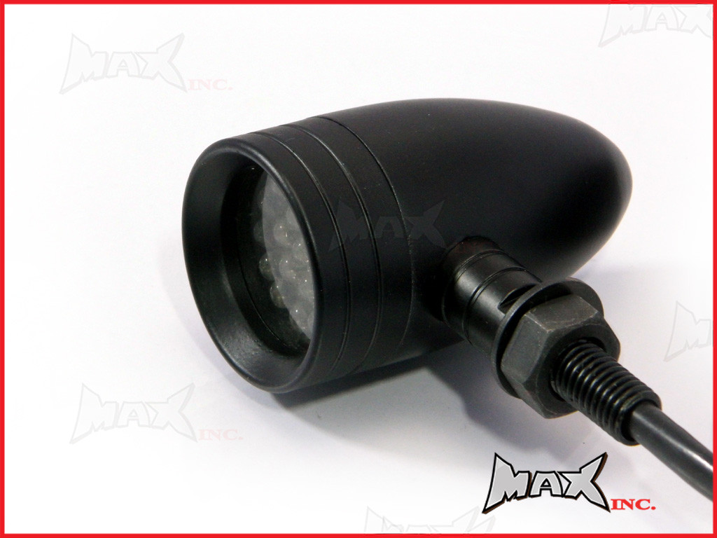 Black Alloy LED Custom Turn Signals / Indicators - Smoked Lense