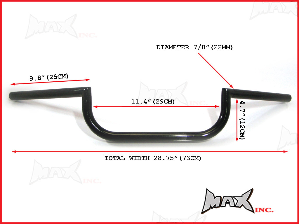 Black Cafe Racer Clubman Steel Handlebars - 7/8 (22mm)