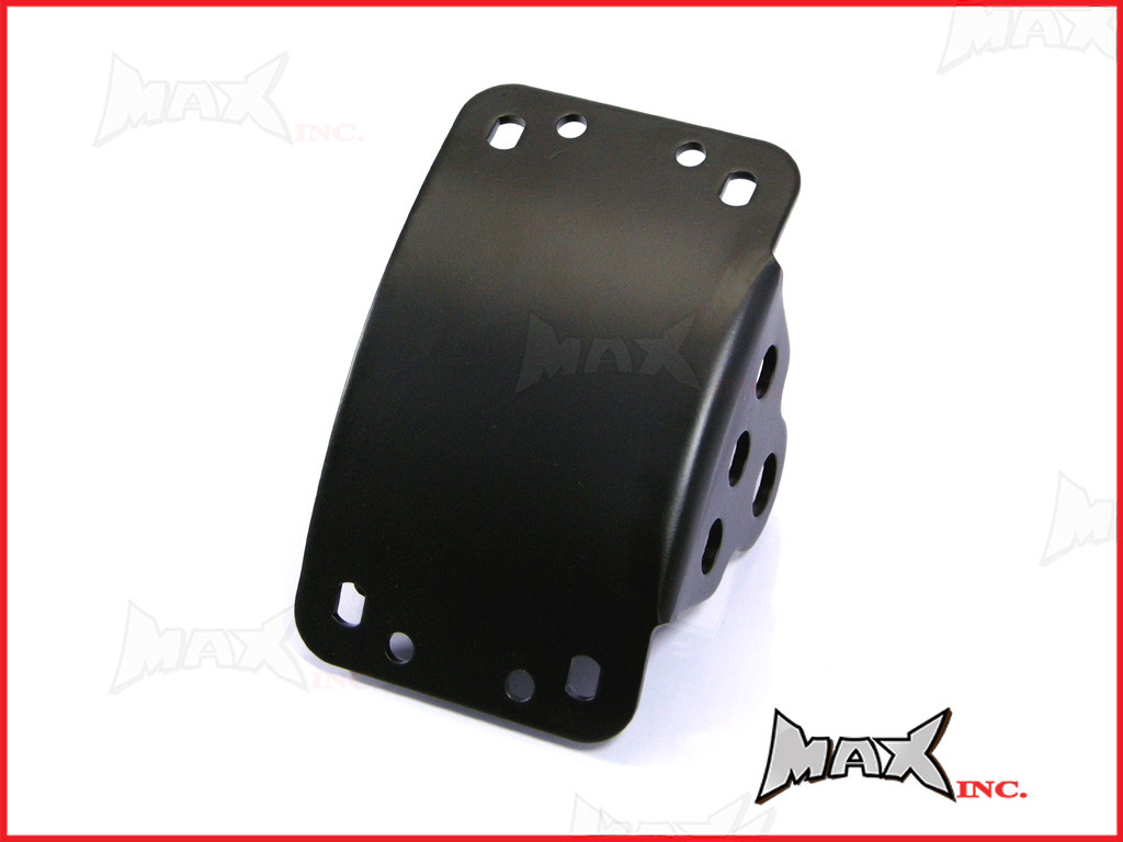 Black Curved Side Axle Mount License Plate Holder - 3/4" (20mm)