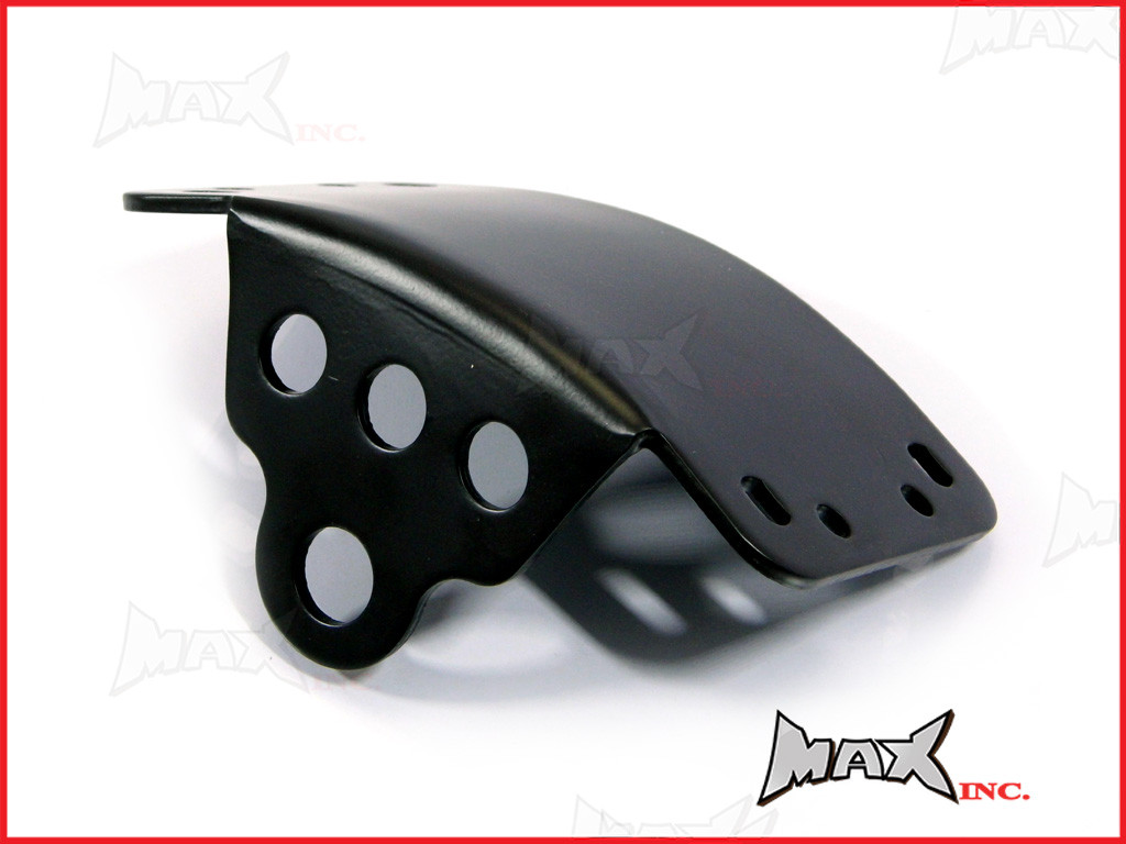 Black Curved Side Axle Mount License Plate Holder - 3/4" (20mm)