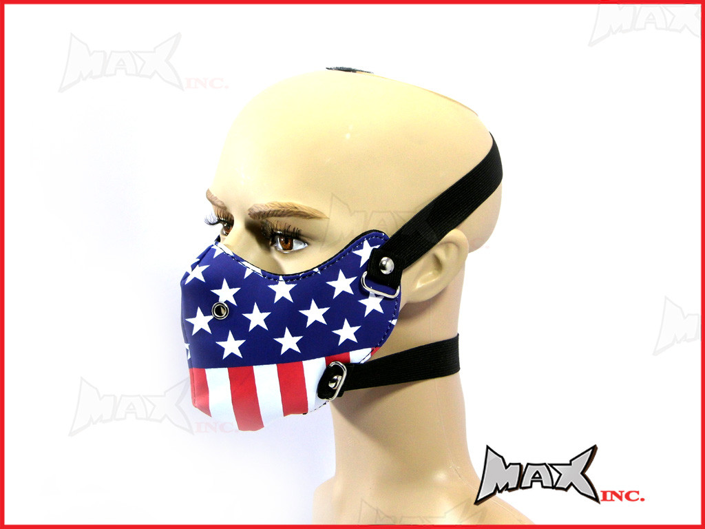 American Flag Bikers Face Mask - PU Leather