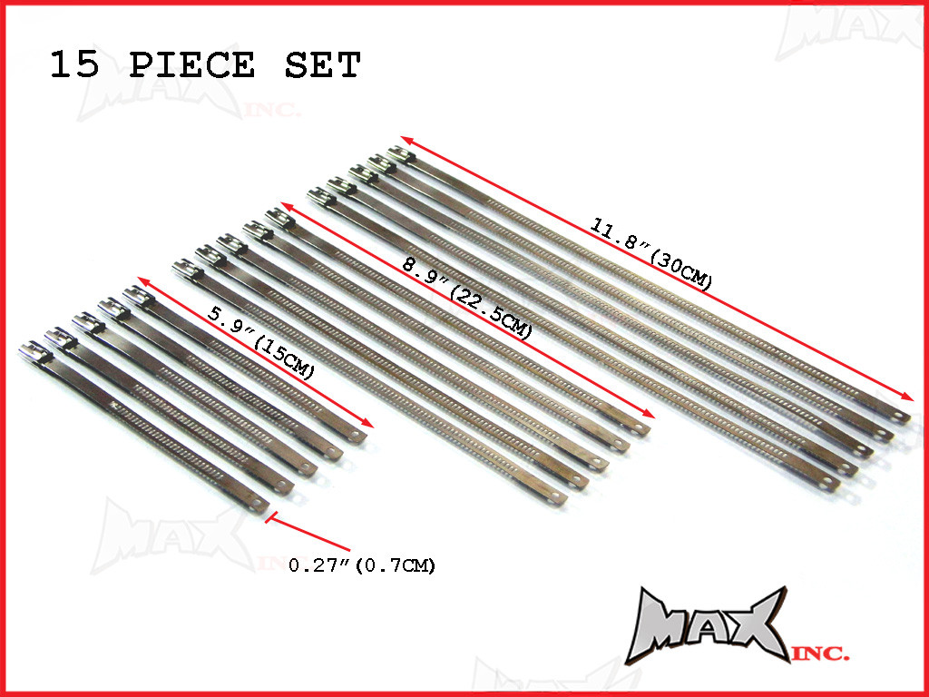 Ladder Style 304 Stainless Steel Cable / Zip Ties - 15 Piece Set