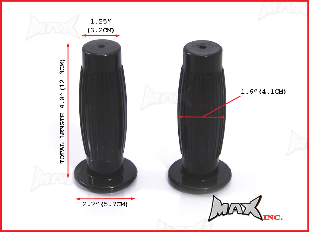 Black Barrel Cafe Racer Style Hand Grips - 7/8" (22mm)