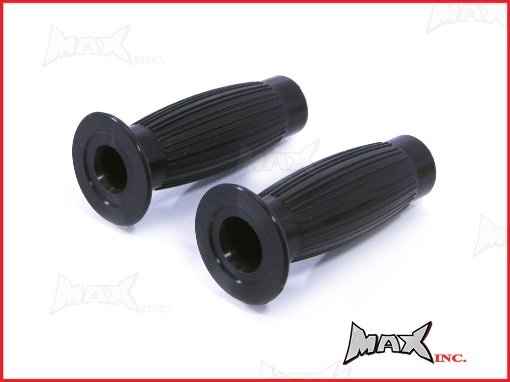 Black Barrel Cafe Racer Style Hand Grips - 7/8" (22mm)