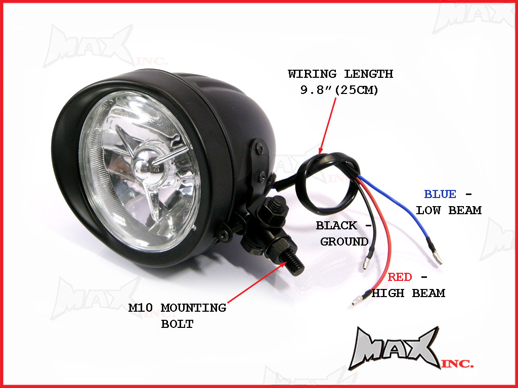 5 INCH Matte Black Bottom Mount Custom Headlight - 55w