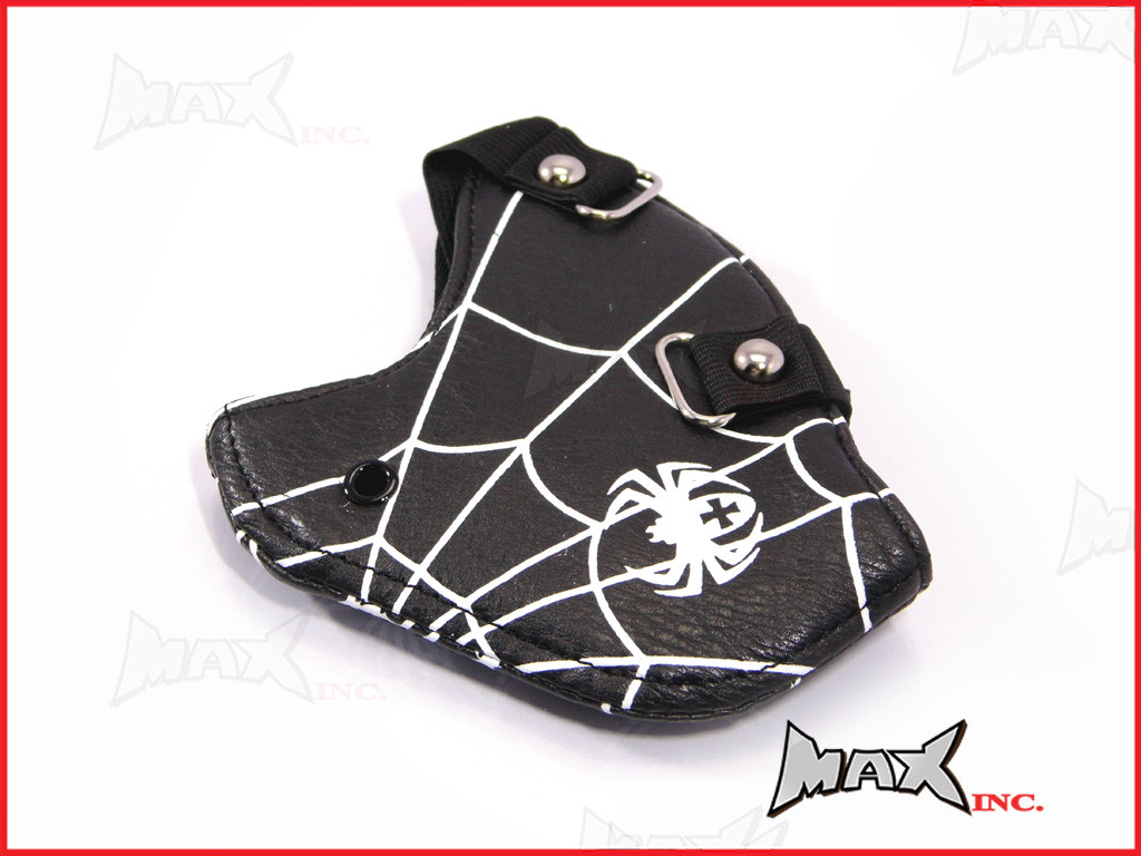 Black Spider Web Bikers Face Mask - PU Leather