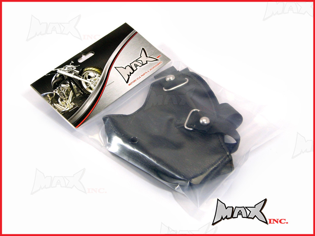 Black Plain Bikers Face Mask - PU Leather