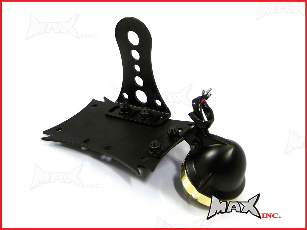 Black & Brass Chrome Side Axle Mount Prison Bar Grill LED Stop / Tail Light