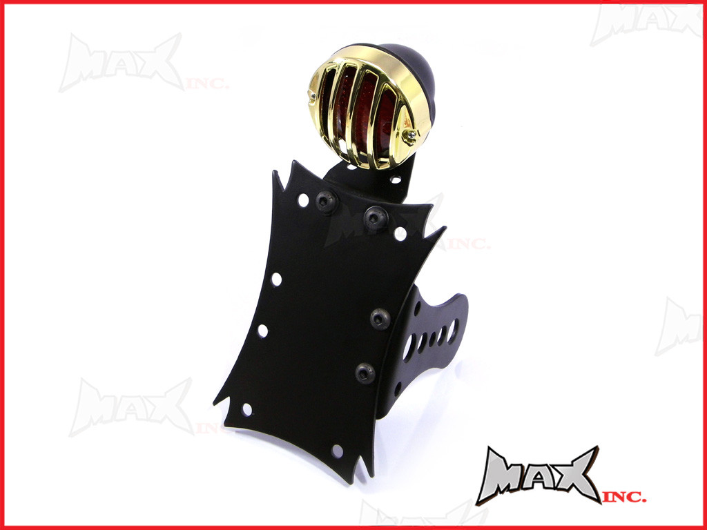 Black & Brass Chrome Side Axle Mount Prison Bar Grill LED Stop / Tail Light